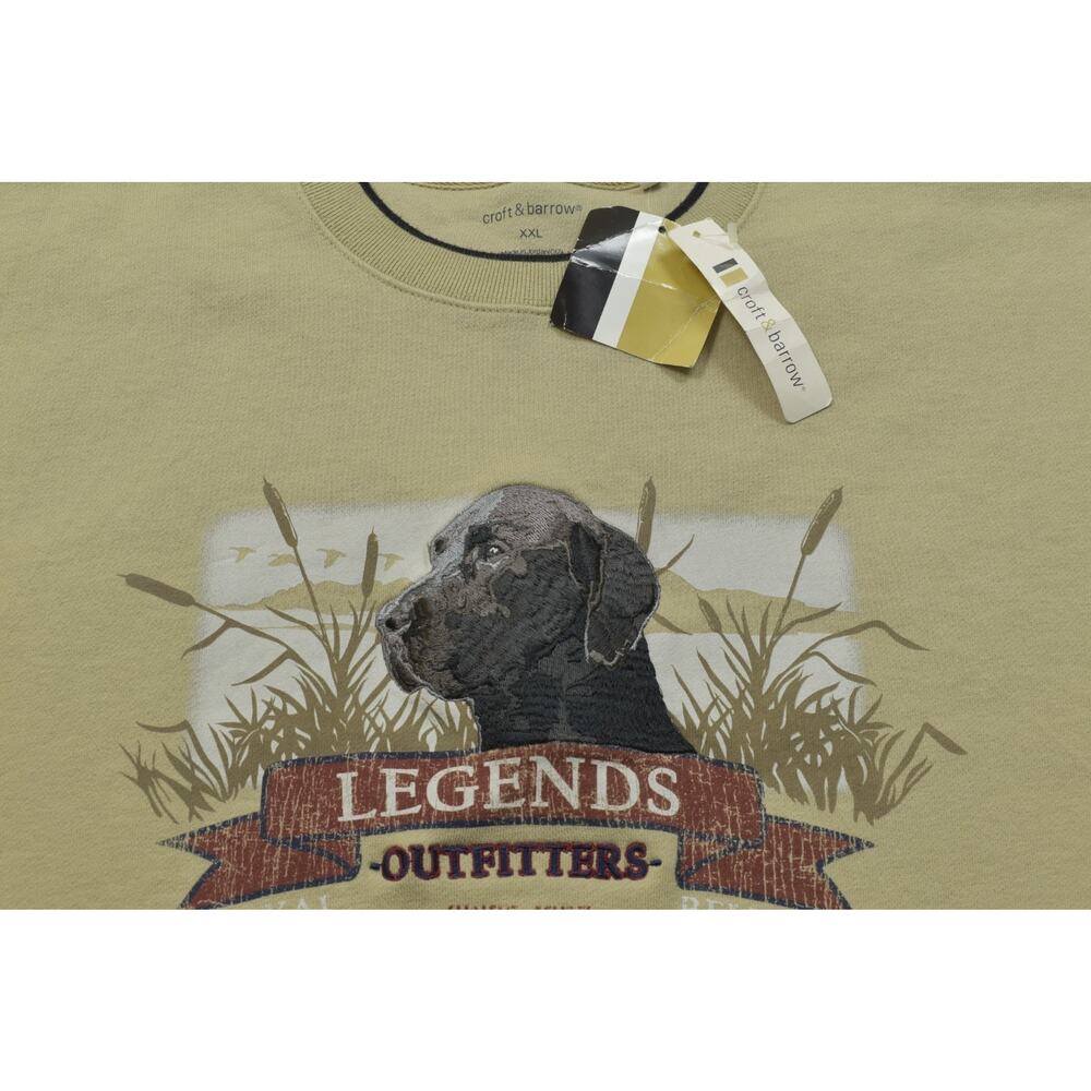 Croft & Barrow XXL Legends Outfitters Tan Embroidered Lab Dog Fleece Sweatshirt - Picture 4 of 8